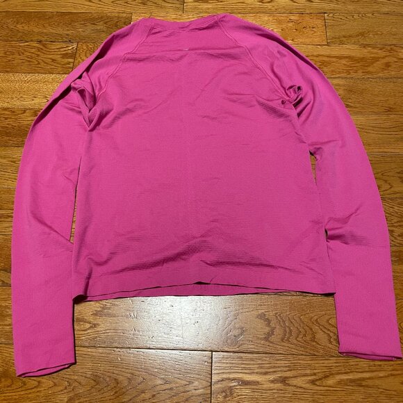 EUC Lululemon Swiftly Tech Long Sleeve Shirt 2.0 Waist Race Sz 8 Hot Pink - Picture 3 of 3